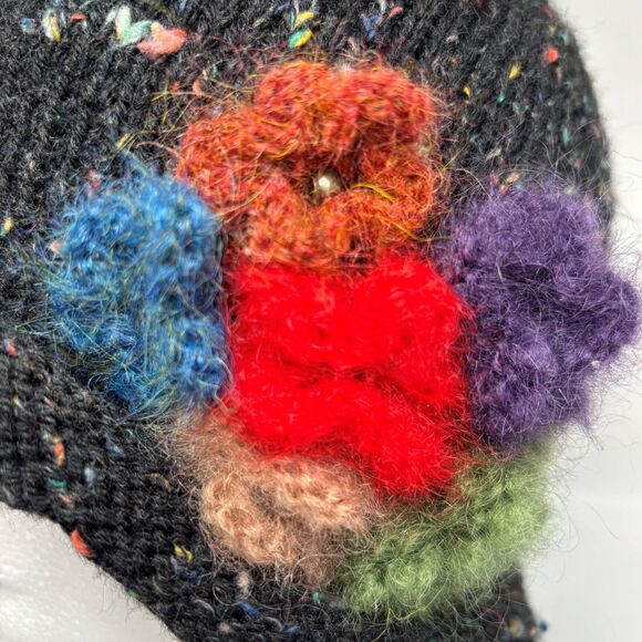 Womens Knit Boho Artsy Cloche Hat Small Medium Statement Eclectic Unique Maximal main image 6
